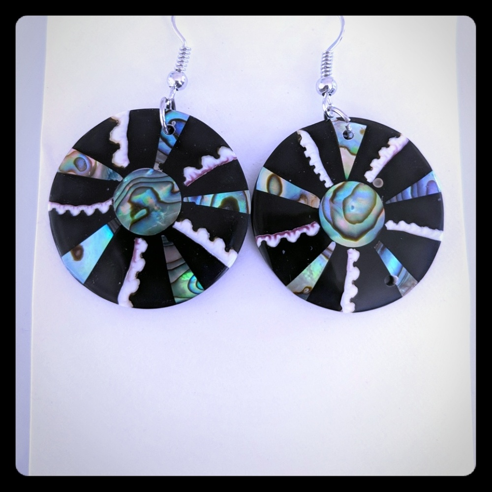 Round Abalone Earrings